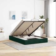 vidaXL Ottoman sängram utan madrass mörkgrön 140x190 cm sammet