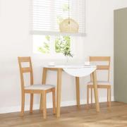 vidaXL Matstolar med kuddar 2 st, naturligt, massivt trä, gummi