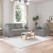 vidaXL Soffa 2 pcs Ljusgrå 158 x 78 x 80 cm Sammet