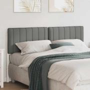 vidaXL Klädd sänggavel Vit och ljusgrå 160 cm Massiv furu