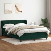 vidaXL Ramsäng med madrass mörkgrön 160x220 cm sammet