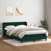 vidaXL Ramsäng med madrass mörkgrön 160x220 cm sammet