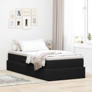 vidaXL Förvaringssäng med madrass med madrass Svart 90 x 190 cm Sammet