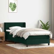 vidaXL Ramsäng med madrass mörkgrön 80x220 cm sammet
