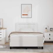 vidaXL Bäddfjäder med madrass Vit 120 x 190 cm Konstläder