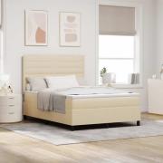 vidaXL Bäddfjäder med madrass med led Kräm 140 x 200 cm tyg
