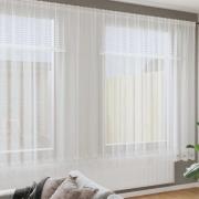 vidaXL Spetsgardin med gardiner Vit 750 x 240 cm Polyester
