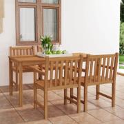 vidaXL 5-delad trädgårdsmatgrupp 180x90 cm massiv teak
