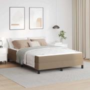 vidaXL Sängram med madrass Cappuccino 140 x 190 cm tyg