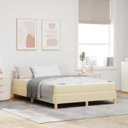 vidaXL Bäddfjäder med madrass Kräm 140 x 190 cm tyg