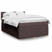 vidaXL Ramsäng med madrass mörkbrun 140x190 cm tyg