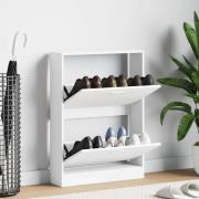 vidaXL Skoskåp vit 59x17x81 cm konstruerat trä