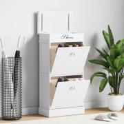 vidaXL Skoskåp vit 50x28x98 cm kejsarträ