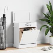 vidaXL Skoskåp vit 50x28x58 cm kejsarträ