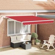 vidaXL Utfällbar markis Röd 300 x 250 cm Polyester och metall