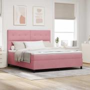 vidaXL LED Box Säng med madrass Rosa 180 x 200 cm Sammet
