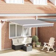 vidaXL Utfällbar markis Ljusgrå 350 x 250 cm Tyger och Stål