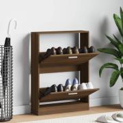 vidaXL Skoställ brun ek 59x17x81 cm konstruerat trä