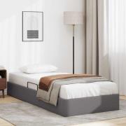 vidaXL Förvaringssäng med huvudgavel Grå 90 x 200 cm Konstläder