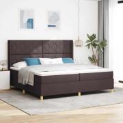 vidaXL Bäddfjäder med madrass med led Brun 200 x 200 cm tyg