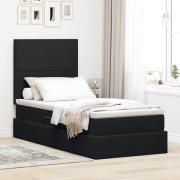 vidaXL Förvaringssäng med madrass med madrass Svart 90 x 190 cm Sammet