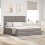 vidaXL Förvaringssäng med huvudgavel Taupe 180 x 200 cm Konstläder