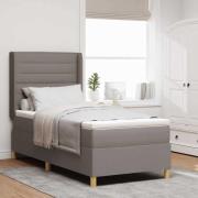 vidaXL Bäddfjäder med LED-ljusslingor Taupe 90 x 200 cm tyg