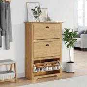 vidaXL Skoställ BODO Honung brun 80 x 35 x 118 cm Konstruerat trä