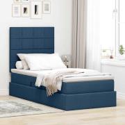 vidaXL Förvaringssäng med madrass Blå 90 x 200 cm Polyester