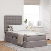 vidaXL Förvaringssäng med madrass Taupe 90 x 200 cm Polyester