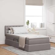 vidaXL Förvaringssäng med madrass Taupe 90 x 200 cm Konstruerat trä
