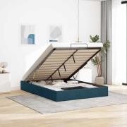 vidaXL Ottoman sängram utan madrass mörkblå 140x190 cm sammet