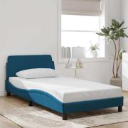 vidaXL Bed Frame with Headboard "Dover" Blue 100x200 cm Velvet
