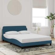 vidaXL Bed Frame with Headboard "Dover" Blue 140x190 cm Velvet