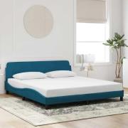 vidaXL Bed Frame with Headboard "Dover" Blue 180x200 cm Velvet