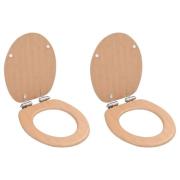 vidaXL Toalettsitsar med mjuk stängning 2 st MDF bambu