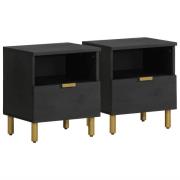 vidaXL Sängbord svart 40x33x46 cm konstruerat trä