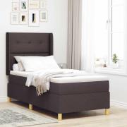 vidaXL Bäddfjäder med LED-ljusslingor Brun 90 x 190 cm tyg