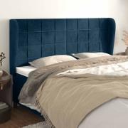 vidaXL Sänggavel med kanter mörkblå 163x23x118/128 cm sammet