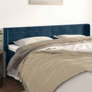 vidaXL Sänggavel med kanter mörkblå 183x16x78/88 cm sammet