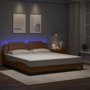 vidaXL Bed Frame with LED without Mattress "Zadar" Cappuccino 180x200 ...