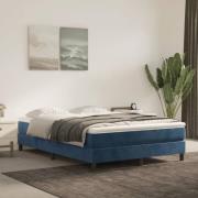 vidaXL Boxspring-sängram mörkblå 140x200 cm sammet
