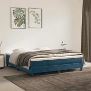 vidaXL Boxspring-sängram mörkblå 160x200 cm sammet