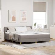 vidaXL Bäddfjäder med huvudgavel Taupe 200 x 180 cm tyg