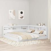 vidaXL Förvaringshuvudgavel med hylla Vit 180 cm Konstruerat trä