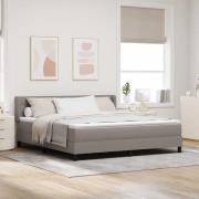 vidaXL Bäddfjäder med huvudgavel Taupe 200 x 180 cm tyg