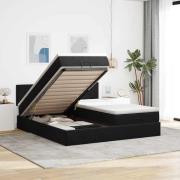 vidaXL Ottoman sängram med madrasser svart 160x200 cm sammet