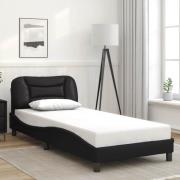vidaXL Bed Frame without Mattress "Hvar" Black 90x200 cm Faux Leather