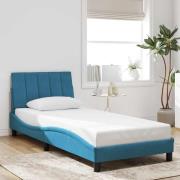 vidaXL Bed Frame without Mattress "Hanko" Blue 90x190 cm Velvet
