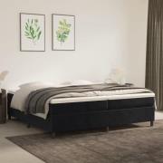 vidaXL Ramsäng med madrass svart 200x200 cm sammet